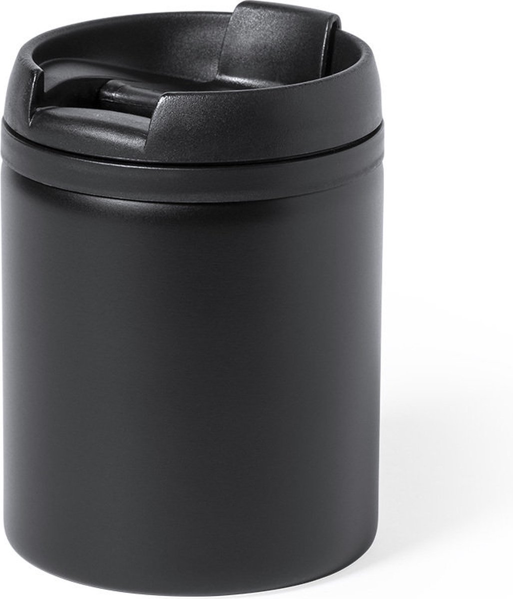 Herbruikbare koffiebeker - Thermosbeker - Travel mug - Coffee to go - 160 ml - RVS - Zwart