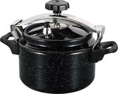 ROYAL SWISS - Snelkookpan 5liter met anti-aanbak Marble coating- Zwart - Alle warmtebronnen inclusief inductie