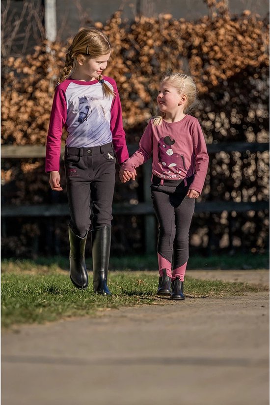 Legging d'équitation Red Horse Noah Kids Zwart-violet - 128