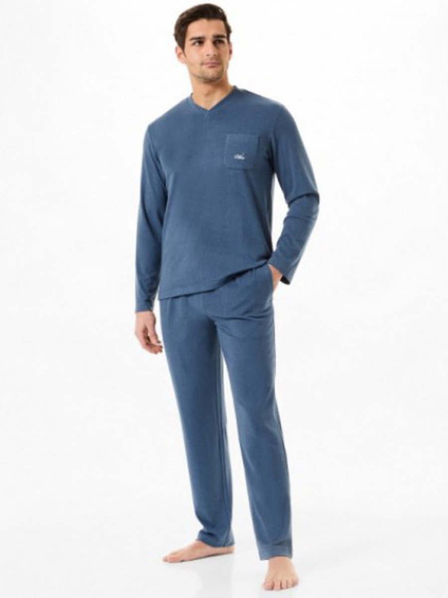 Lohe Heren Pyjama Blauw XXL
