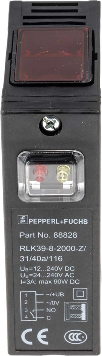 Diffuse photoelectric sensor 088828 | Pepperl-Fuchs | RLK39-8-2000-Z/31/40a/116