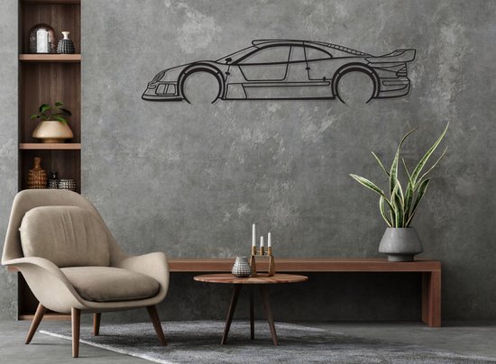Mercedes CLK Silhouette - Metal Art - Décoration murale - Man Cave - Décoration voiture - 80cm X 20cm - Décoration murale - Cadeau pour homme
