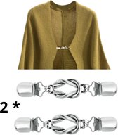 Broche - Vestsluiting 2 pack - Basic stylish - Jewelegance- vestclip dames -vestsluiting dames - vestclip - vestsluiting vestclip - sjaalspeld - vestspeld - vestklem