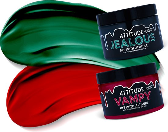 Attitude Hair Dye - Holly Jolly Duo Semi permanente haarverf combi - Rood/Donkergroen