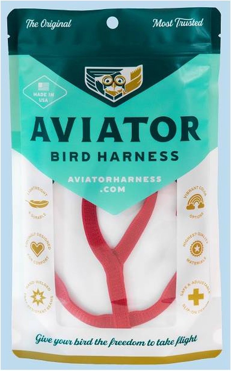 Aviator Bird Harness & Leash XX-Large Red