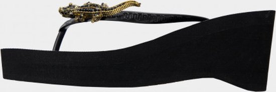 Uzurii Black Crocodile Switch High Heel Dames Slippers Black | Zwart | Kunststof | Maat 41/42 | 20.038.62