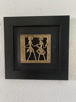 Chaque Decor Warli Brass Figurine Wall Art] Painting (With Frame)
