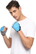 Nivia Python Sports Gloves (Sky Blue, Size - Medium) | Material - Micro Fiber Suede | Weight Lifting Gloves | Exercise Gloves | Fingerless Grip Gloves | Fitness Gloves | Crossfit Gloves
