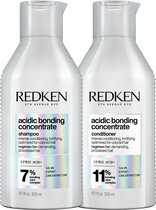 Redken Acidic Bonding Concentrate Shampoing 300ml & Après-Shampoing 300ml – Lot de produits