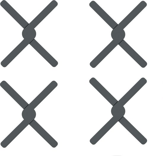 Krumble opvouwbare siliconen pannenonderzetter – set van 4 – antraciet