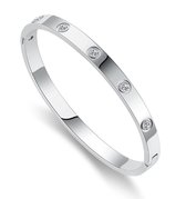 EHHbeauty - Bangles Armband - bracelet - Stainless steel- 17 cm - Zilver -cadeau Man - cadeau Vrouw - Accessoires -