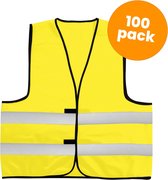 100-pack gele veiligheidshesjes - Veiligheidsvesten geel - Veiligheidshesjes volwassenen - Hesjes auto - Hesjesfabriek