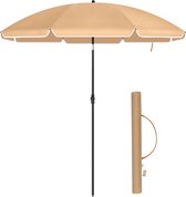 Parasol diamètre 180 cm, parasol rond / octogonal, pliable, inclinable, avec sac de transport - taupe