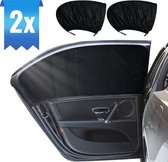 DynaBright Luxe Zonneschermen Auto Zijraam - Overtrek - UV Protectie - Zijruit - Set van 2 Extra Donker - Klittenband - Universeel