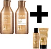 Redken - All Soft - Shampoo 300ml & Conditioner 300ml + Gratis Reisset – Voordeelverpakking