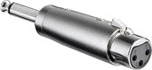 Powteq - Professionele XLR adapter - XLR female naar 6.35 mm jack male - Mono - XLR 3 pins - Metalen behuizing