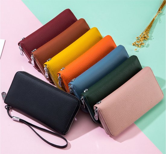 Portefeuille pour femme, porte-cartes, RFID, pour passeport, téléphone, billets de banque, porte-cartes, porte-monnaie - Marron