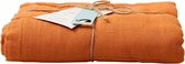 Mousseline doek/gaasdoek van 100% biologisch katoen als nuscheli voor baby's of als mode- en decoratieaccessoire in Dusty Orange, 120 x 100 cm