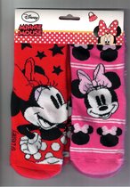 Minnie Mouse - 2 paar sokken Minnie Mouse Antislip - meisjes- maat 31/34 - huissokken