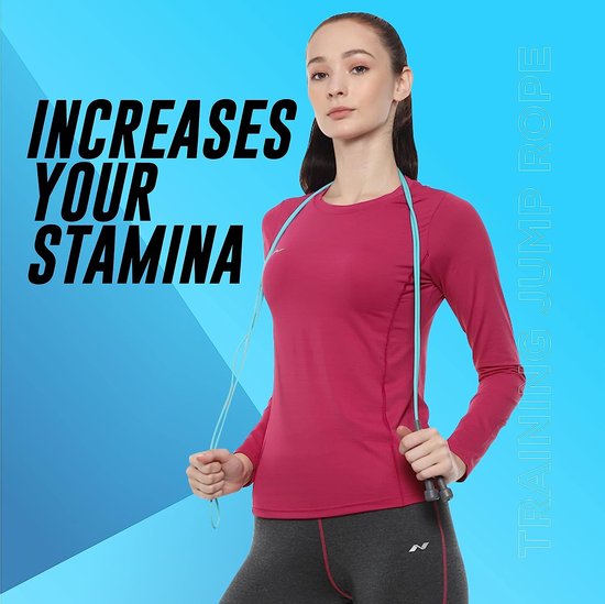 Nivia Trainer Corde à sauter pour hommes, femmes et enfants, corde à sauter pour l'entraînement, pour l'entraînement et la perte de poids, corde d'exercice, corde à sauter pour l'entraînement, le sport, le fitness/gym, (bleu)