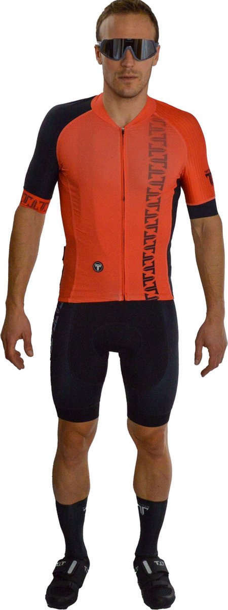 TriTiTan Titanium Pro Cycling Jersey Short Sleeve - Fietstrui - Fietsshirt - Oranje - L