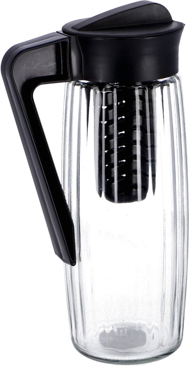 Michelino - Waterkaraf 1.6L - Schenkkan uit Glas - Waterkan met filter en deksel - 40501
