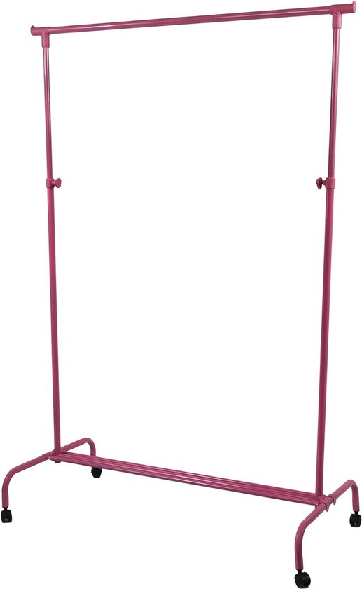 Relaxdays kledingrek uitschuifbaar, HxBxD: 139x135x95 cm, 2 kledingroedes, kledingstandaard inklapbaar, metaal, hal, wit