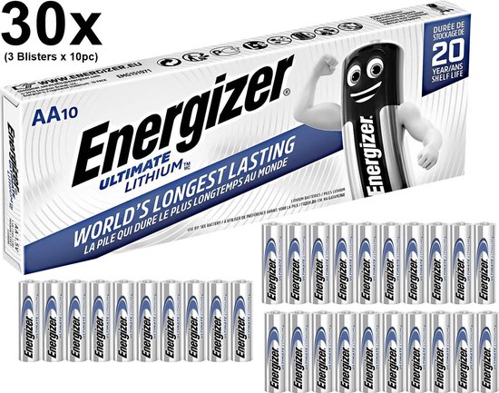 10 piles lithium Energizer L91 Ultimate R6 AA