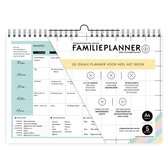 FamiliePlanner ongedateerd (zonder datums) - muurkalender voor 5 personen - voor het hele gezin - leuke quotes - maaltijdplanner