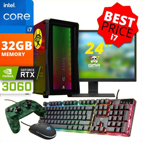 GMR - Heatwave Gaming SET V1 (GamePC + 24 Inch Monitor + Toetsenbord + Muis + Game Controller)