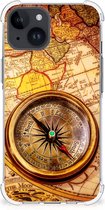 Telefoon Hoesje Geschikt voor iPhone 15 Hoesje met transparante rand Kompas