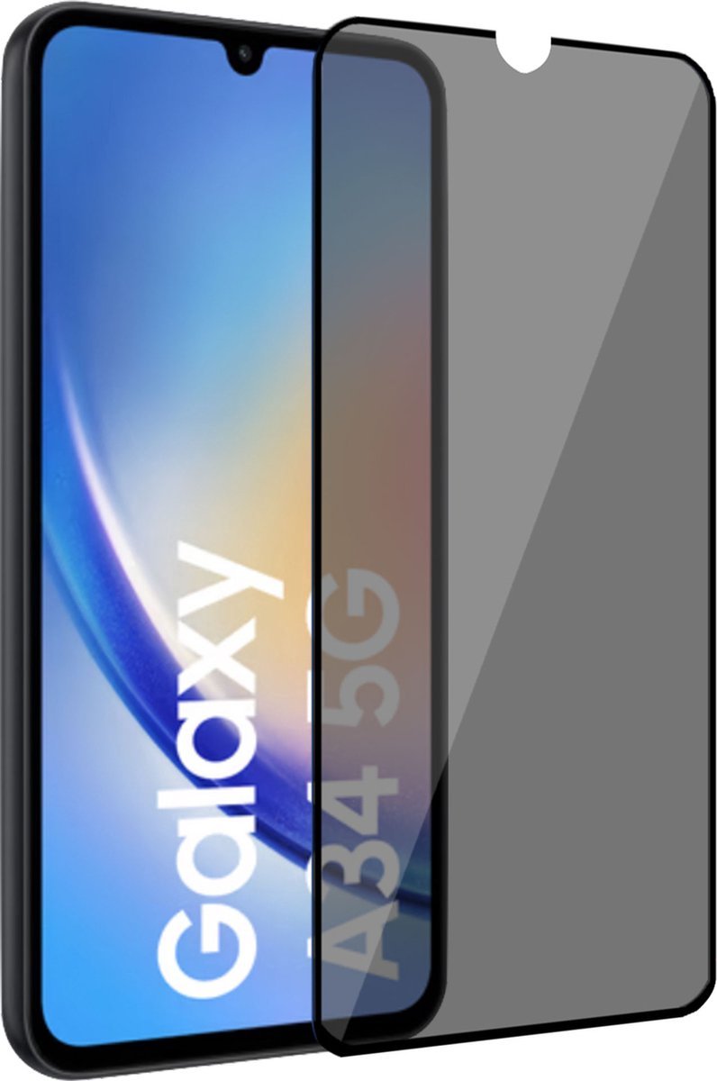 Nuglas Premium Privacy Screenprotector Voor Samsung Galaxy A34 5G - Tempered Privacy Glass 5D