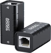 AdroitGoods RJ45 Ethernet Verlengstuk - 10 Gigabit per seconde - Koppelstuk Internetkabel - Netwerkconnector - Adapter voor Koppelingen - Zwart