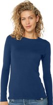 DANISH ENDURANCE Thermo Shirt met Lange Mouwen voor Dames - van Merino Wol - Blauw - XL
