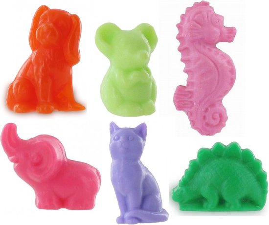 Gastenzeep set van 6 dierenzeepjes