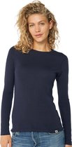 DANISH ENDURANCE Thermo Shirt met Lange Mouwen voor Dames - van Merino Wol - Donker Marineblauw - XL