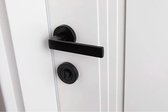 WC deurkruk set met ronde rozet - mat zwart - deurbeslag - deurkruk
