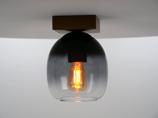 EGLO Filago Plafondlamp - E27 - 20 cm - Bruin/Zwart - Glas
