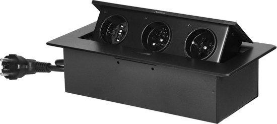 Stekkerdoos, 3 stopcontacten, 3680 W, zonder kabel, 16 A