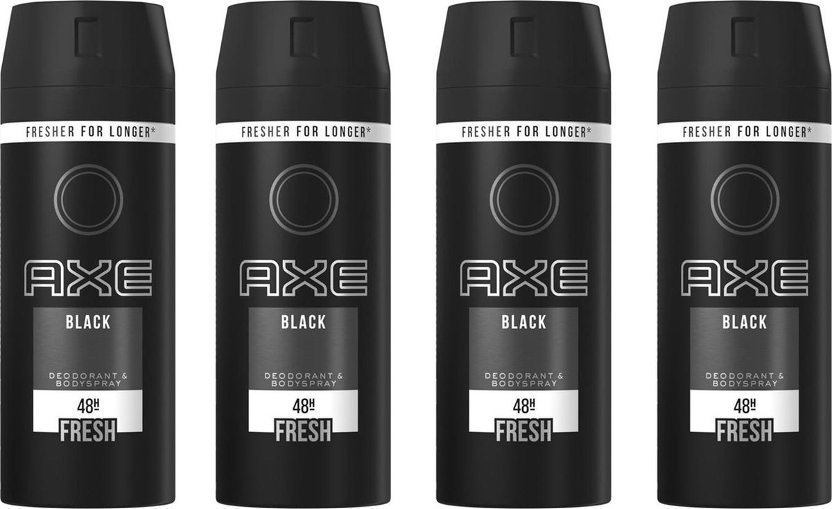 Goedkoopste AXE Black - Deodorant / Bodyspray - Voordeelverpakking 4 x 150 ML