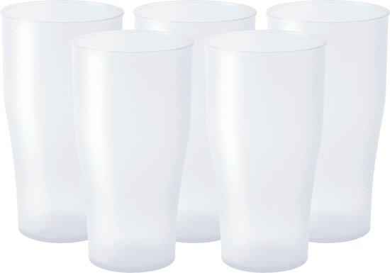 Juypal longdrink glas - 8x - wit - kunststof - 450 ml - herbruikbaar - BPA-vrij