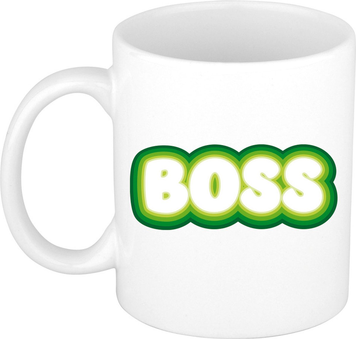 Bellatio Decorations Cadeau mok voor baas - groen - grappig - keramiek - 300 ml - boss