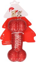 Christmas Decoration honden speelgoed bot - rood -16,5 cm -kerstcadeau