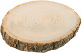 Chaks Kaarsenplateau boomschijf met schors - hout - D30 x H2 cm - rond - Onderborden