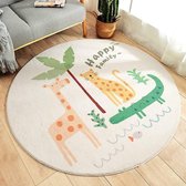 Kindertapijt rond wasbaar voor babykamer peuterkamer woonkamer slaapkamer vloerkleed groot kindertapijt ronde tapijten pluizige mat kinderbeschermingsmatten kindermat 100 cm