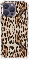 Coque tendance adaptée pour iPhone 15 Pro Max avec bord transparent léopard.
