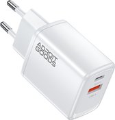 AdroitGoods Usb-A/C Snellader - 20W oplader met QC3.0 - Universele adapter - Telefoon Oplader - Wit