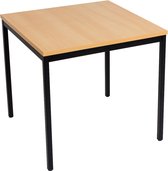 Furni24 Multifunctionele tafel 80 x 80 cm - bureau - computertafel - werktafel in beuken decor/ zwart