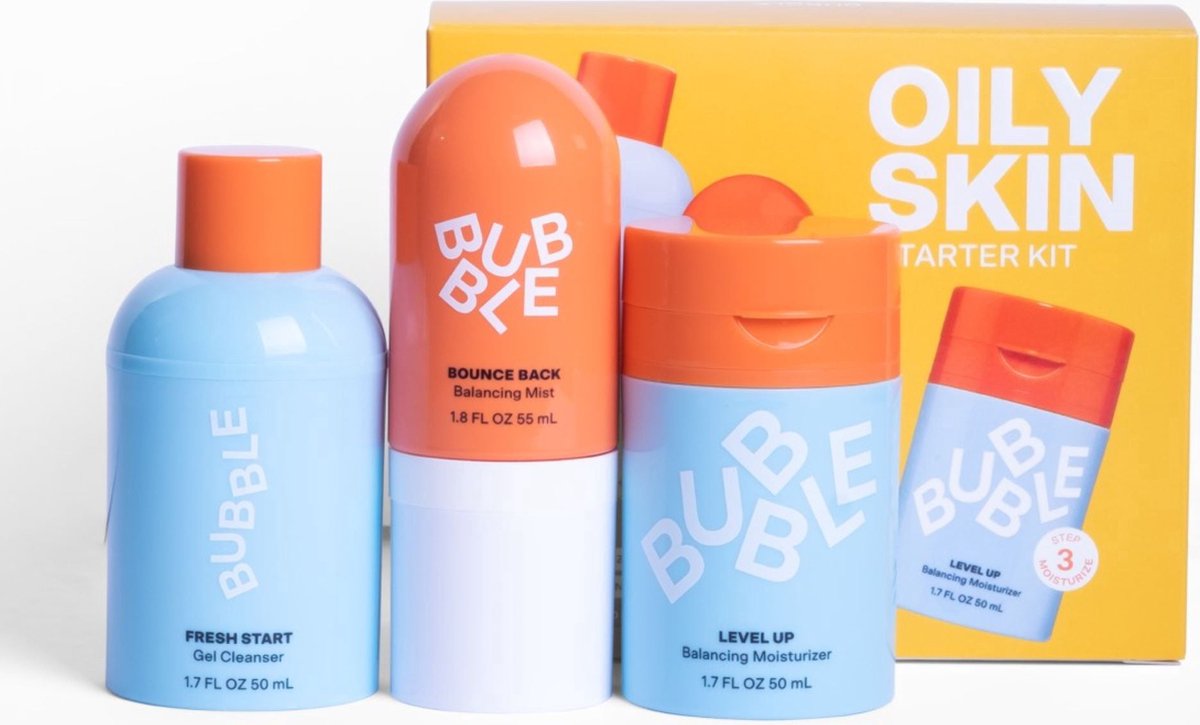 Bubble - Skincare 3-Step Balancing Bundle - For Normal to Oily & Combo Skin - set of 3 - Cadeau