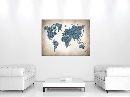 murando Akoestisch Schilderij Wereldkaart Stenen 200x100 cm foto met akoestisch schuim Wandafbeelding 5 delen Afdrukken op Vlies Canvas Wandfoto Kunstdruk Paneel Geluidsabsorptie k A 0023 b p